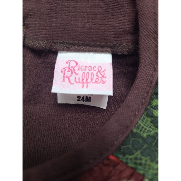 Ricrac & Ruffles Brown Poinsettia Romper Size 24M - Picture 4 of 5
